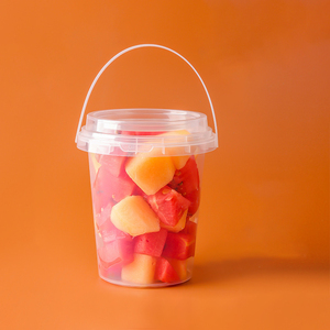 Customized <b>Large</b> Capacity 500ml Fruits Bucket <b>Cups</b> Takeaway 700ml 1000ml PP Boba Milk Tea Beer Plastic Drink <b>Cup</b> with Handle - Product Image 6
