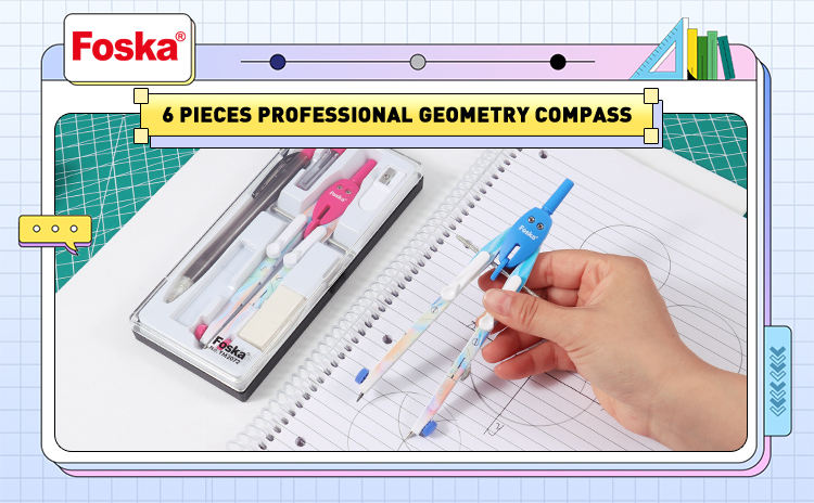 Foska Math Compass Divider Set - Good Quality & Free Eraser
