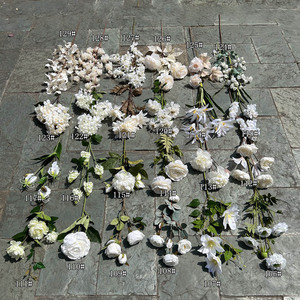 Bouquets de roses artificielles en soie pour décoration de mariage, roses bleues, bouquets d'hortensias, fleurs artificielles en gros - Product Image 5
