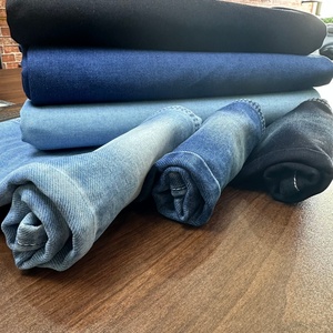 Tissu denim épais Lizhi bleu gris, teint en fil, sergé, effet flammé, extensible, pour sacs et textiles de maison pour garçons et filles, polyester/coton - Product Image 4
