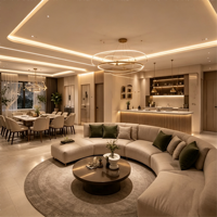 Meubles de villa de luxe modernes, style italien, meubles de chambre à coucher pour villa, solution clé en main, design haut de gamme, lit double premium