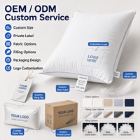 Ensemble de 2 oreillers en plumes de qualité supérieure, taille King, avec housse en coton respirante, fermeté moyenne, OEM ODM, approvisionnement en gros