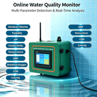 Monitor de Calidad del Agua Multiparamétrico de Montaje en Pared, Analizador en Línea de PH, OD, Turbidez, Cloro Residual, DQO, Amoníaco y Nitrógeno
