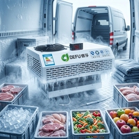 Unit Pendingin Reefer Bertenaga Baterai Listrik 12V 24V Inverter Kompresor Senyap untuk Pengiriman Jarak Dekat (Last Mile Delivery) di Mobil Van Kargo