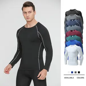 Mode d'usine OEM Chemise à séchage rapide pour homme à quatre points de suture et à six fils à manches longues et col rond