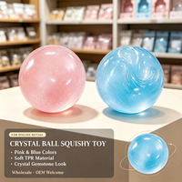 Distributeur de jouets anti-stress en TPR translucide, aspect pierre précieuse, en forme de boule de cristal, personnalisables OEM, vente en gros