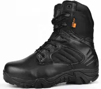 Black Genuine Leather Delta Police Safety Boot