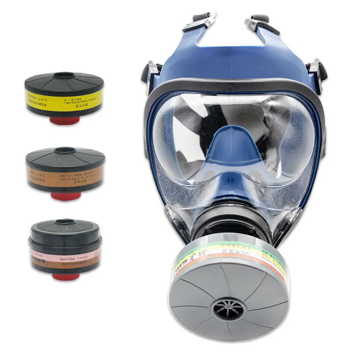 Low price Civil Activated Protective Tobacco Worker Cylinder Particle Filter Full Face Inhaler Gas Masks