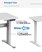 Bureau debout électronique moderne 2NF2, double moteur, robuste, réglable en hauteur, durable, table de conférence, table de réunion, table à manger