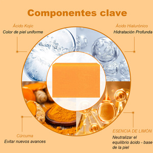 Savon au citron, curcuma et acide kojique, nettoyant en profondeur, hydratant et éclaircissant pour le visage et le corps, tendance - Product Image 3