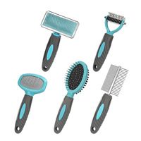 Brosse professionnelle en plastique sûre pour le toilettage des animaux, outil de démêlage pour chiens et chats, râteau pour sous-四rêches, brosse lissante pour éliminer les nids de poussière et les nœuds
