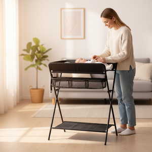 Tapis à langer pliable imperméable en polyester à motif de dessin animé et table à langer avec rangement pour couches, idéal pour salon et salle de bain - Offre Spéciale - Product Image 6