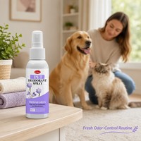 ZouRunAn Nouvelle Arrivée Spray Désodorisant pour Animaux 60ml Extrait de Lavande pour Chats et Chiens Fabrication par Contrat Distributeur Marque Blanche
