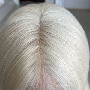 European Human Hair <b>Wig</b> Blonde #60 Invisible Lace Hairline 5X5 Silk Top Weft Medical <b>Wig</b> Wholesale Factory Ready to Ship - Product Image 5