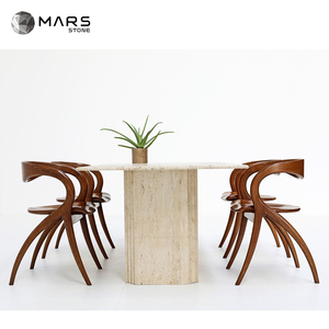 Travertina naturale <span class=keywords><strong>marmo</strong></span> pietra mobili moderno Beige travertino <span class=keywords><strong>tavolo</strong></span> <span class=keywords><strong>da</strong></span> <span class=keywords><strong>pranzo</strong></span> per ristorante sala <span class=keywords><strong>da</strong></span> <span class=keywords><strong>pranzo</strong></span> - Product Image 4