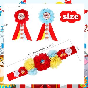 Kit de ceinture de maternité pour baby shower sur le thème du cirque, ceinture de grossesse pour future maman et future <span class=keywords><strong>papa</strong></span>, épingles de corsage - Product Image 2