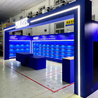 Stand d'exposition IZEXPO 10x30 pieds, stand modulaire avec étagères durables, éclairage, présentoir de produits, stand de salon professionnel pour convention d'anime
