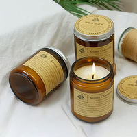 Livraison directe faite à la main aromathérapie cire de soja bougie bouteille brune parfum aide au sommeil encens pour la maison chambre vacances boîte-cadeau