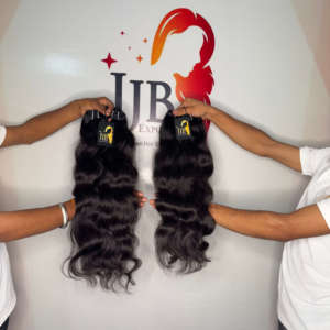 Paquete de cabello crudo virgen indio de alta calidad, paquetes de cabello humano de onda de cuerpo doble dibujado, cabello de templo indio ondulado - Product Image 2