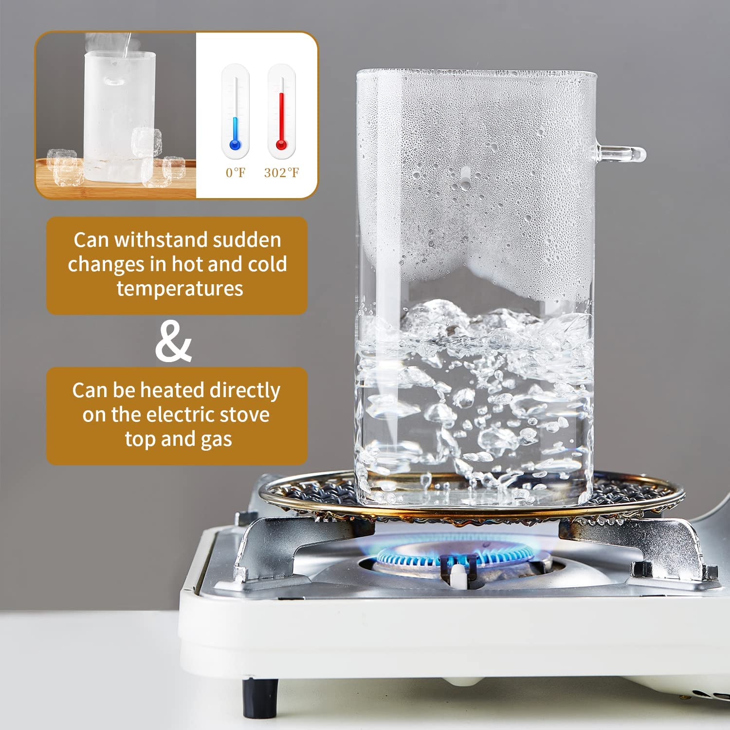 Glass Jars,1400ml/47oz Glass Kitchen Canisters Set of 2 with Airtight Bamboo Lid and Spoon,Glass Food Storage Containers