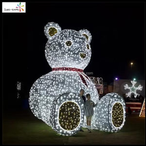 Décorations de Noël LED d'extérieur, grand motif d'ours lumineux, décoration de rue pour la Saint-Valentin - Product Image 1