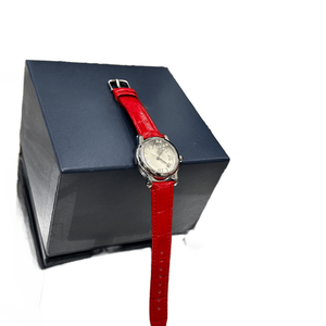 Montre-bracelet mécanique pour femme avec cadran à diamants mobiles et bracelet en cuir à motif crocodile rouge Chopards - Product Image 5