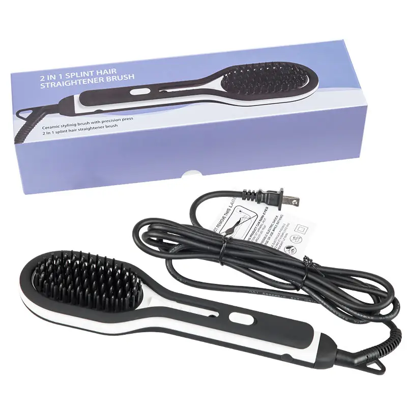 Bigoudis chauds Peigne À Air Électrique Marque Privée portable Brosse À Lisser Cheveux Lisseur Peigne outils de coiffure