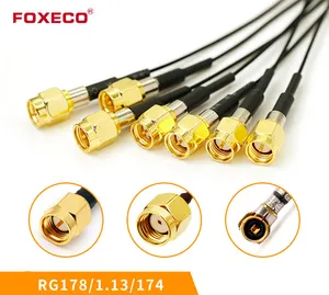 FOXECO RG316 كابل موصل وصلة نحاسية من SMA إلى IPEX وصلة قفز نحاسية نحاسية UFL إلى SMA RF وصلة محورية