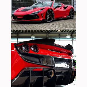 Convient pour 19-20 <span class=keywords><strong>Ferrari</strong></span> F8 Carbon Fiber Body Kit Front Lip Side Skirts Rear Diffuser Spoiler - Product Image 4