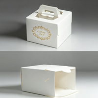 Boîte d'emballage pour gâteau personnalisée avec poignée, boîte cadeau en papier avec fenêtre transparente pour gâteau, dessert, fournitures pour fête d'anniversaire