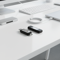 Penawaran Terbatas Flash Drive USB 3.0 + Type-C Antarmuka Ganda Logam Baru dengan Layar TFT 32GB-512GB Kecepatan Tinggi