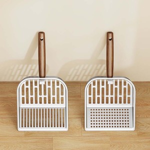 Recogedor de Excrementos para Mascotas, Ecológico, Reutilizable, con Mango de Madera y Metal, Pala de Acero Inoxidable de Gran Tamaño para Excrementos de Animales Pequeños - Product Image 3