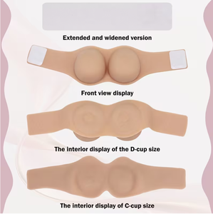 Prothèse mammaire <span class=keywords><strong>en</strong></span> silicone naturel sans mamelons, sans bretelles, ajustable avec fermeture dorsale pour le remodelage corporel transgenre homme-femme - Product Image 5