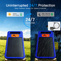 Chargeur de clôture électrique solaire - Protection 24/7 jour/nuit, Électrificateur de clôture portable pour jardin, bétail