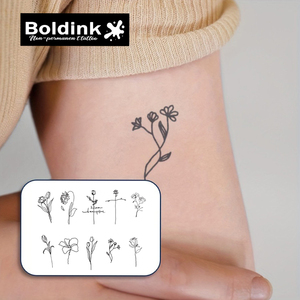 Autocollant de <span class=keywords><strong>tatouage</strong></span> semi-permanent imperméable pour <span class=keywords><strong>femme</strong></span>, motif floral esthétique personnalisé Boldink, pour poignet et avant-bras, sexy - Product Image 3