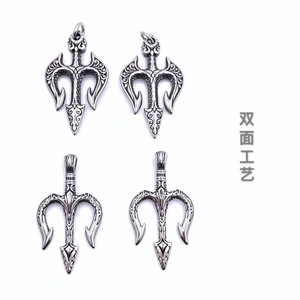 Pendentif trident en acier inoxydable, collier de style punk pour homme, cadeau, bijoux de mode 216051 - Product Image 1