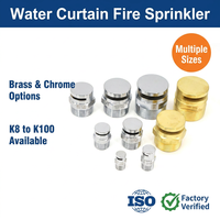 K8/K20/K60/K80/K100 Kepala Sprinkler Air Tirai Api, Nosel Penghalang Api Kuningan & Krom untuk Sistem Pendingin