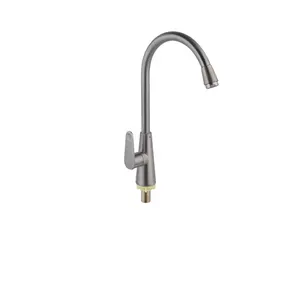 Jooka Brushed Hardware Zinc Alloy Faucet Thickening Engineering Widespread Kitchen Faucet