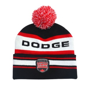 Chapeau personnalisé Casquette chaude d'hiver Chapeau tricoté brodé Chapeau en acrylique jacquard en forme d'éventail - Product Image 6