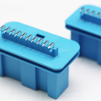 Conector Automotriz de 2.54mm de Paso, 10 Pines, 90 Grados con Poste de Posicionamiento, Aguja Plana K2008 para Placa PCB