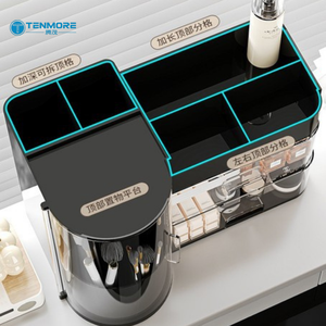 Boîte de rangement de maquillage multifonctionnelle rotative à plusieurs niveaux avec design gain de place, organiseur de maquillage deux-en-un - Product Image 3