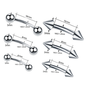 Clásico plátano curvado Barbell acero oreja cartílago nariz <span class=keywords><strong>labio</strong></span> <span class=keywords><strong>Piercing</strong></span> Acero inoxidable ceja <span class=keywords><strong>Piercing</strong></span> joyería - Product Image 4