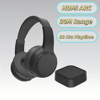 Casque TV sans fil DH1800A HDMI ARC 2,4 GHz pour tous les téléviseurs, dialogue clair sur 30 m, autonomie de 30 h, amplification du volume pour seniors, sortie AUX