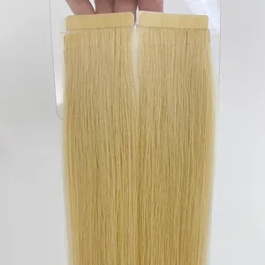 Emeda wholesale #613 blonde Russian Human Hair PU Tape Extensions seamless skin weft top quality