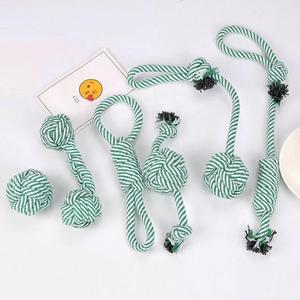 Wholesale Playing Chew Plush Cotton Molar Teeth Braided Ball Knot Set Pet Dog Rope Toy