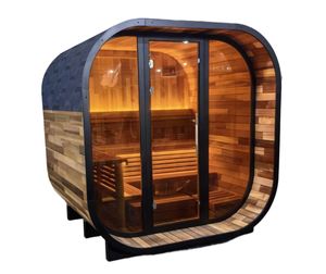 <span class=keywords><strong>Sauna</strong></span> de Vapor de Cedro Rojo Canadiense de Lujo OEM/ODM, <span class=keywords><strong>Sauna</strong></span> Tradicional para Exteriores con Estufa de Leña/Eléctrica - Product Image 3