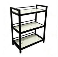Étagère à vaisselle moderne en marbre - Étagère de rangement à trois niveaux pour assiettes et bols - Design portable
