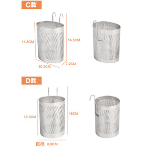 Soporte para palillos de acero inoxidable, estante de almacenamiento para cocina con montaje en pared, escurridor multifuncional para cubiertos - Product Image 4