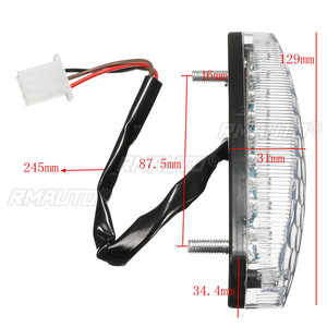 Feu arrière de moto à LED 18 LED, feu stop et clignotant rouge pour motos tout-terrain 50cc-125cc, scooters, VTT et quads - Product Image 6