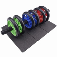 Rouleau abdominal silencieux à double roue F-213 0,6 kg pour hommes, équipement de fitness à domicile, rouleau de crunch antidérapant et anti-roulement